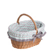 DECORATIVE WICKER SHOPPING BASKET STORAGE HANDMADE ECO BAG LINED 47X34 H 25/35 CM