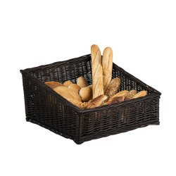 Wicker Display Storage Basket dark Painted 48x52 H16/26 cm