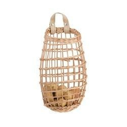 Wicker kitchen storage hanging basket decorative Ø24 H41/51 cm