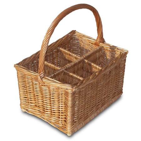 Flaschenkorb in Naturfarbe von Weide 36x26 H 23/39