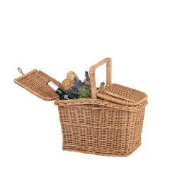 SHABBY CHIC WICKER PICNIC BASKET HANDMADE 44X32 H23/42 CM