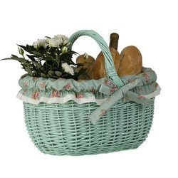 Roter Einkaufskorb / Geschenkkorb aus Weide 42X34 H23/36 CM