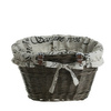 WICKER BIKE BASKET LINED WITH NATURAL LEATHER STRAPS 42X37 H24 CM