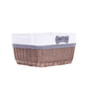 WICKER STORAGE BASKET LINED DECORATIVE HANDMADE 38X28 H20 CM