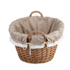 WICKER LAUNDRY STORAGE BIN ECO TOY CONTAINER WITH LINEN DECORATIVE HANDMADE 60X44X23 CM