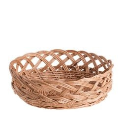 WICKER ROUND STORAGE BASKET DECORATIVE HANDMADE Ø37 H11 CM