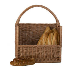 XXL rectangular baquette wicker basket display stand decorative 50x30 H20/40 CM