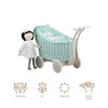 LUNA Puppenwagen aus Weide Mint EXCLUSIVE 60X30 H45 CM