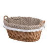 WICKER LAUNDRY STORAGE BIN ECO TOY CONTAINER WITH LINEN DECORATIVE HANDMADE 60X44X23 CM
