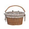 Panier de vélo en osier avec poignée de transport 38x32 H24 CM