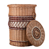 SQUARE WICKER LAUNDRY BASKET STORAGE BASKET WITH LID LINED 50X50 H63 CM