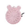 Decor WICKER HANGING CHILDREN BASKET „BEAR” PINK Ø27 CM