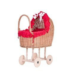 LULU Ein Bett für Puppen aus Weide / Puppenwagen / Puppenbett  55x30 H57 CM