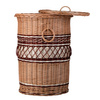 SQUARE WICKER LAUNDRY BASKET STORAGE BASKET WITH LID LINED 50X50 H63 CM