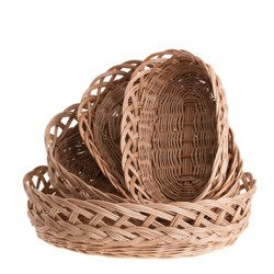 WICKER KITCHEN STORAGE BASKET HANDMADE DECORATIVE 34X25 H10 CM