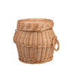 POUFFE WICKER CHEST TRUNK BENCH SEAT WITH STORAGE decorative handmade Ø28/34 H32 CM