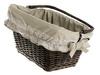 WICKER BIKE BASKET WITH A HEM handmade lined 46x34 H23/28 cm