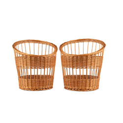 Wicker Round BAGUETTE BASKET decorative 2 in set Ø40 H80 CM
