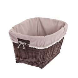Corbeille à linge en osier brun-gris 52X43 H30 CM