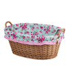 WICKER LAUNDRY STORAGE BIN ECO TOY CONTAINER WITH LINEN DECORATIVE HANDMADE 60X44X23 CM