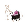 LILI Dunkelbrauner Puppenwagen aus Weide 55X30 H45 CM