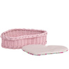 DECOR WICKER TRAY PINK PAINTED WITH CUSHION DECORATIVE HANDMADE 38X28 H12 CM