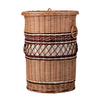 SQUARE WICKER LAUNDRY BASKET STORAGE BASKET WITH LID LINED 50X50 H63 CM