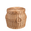 POUFFE WICKER CHEST TRUNK BENCH SEAT WITH STORAGE decorative handmade Ø31 H39 CM