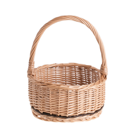 Round wicker basket gift basket with handle decorative handmade in 4 sizes Ø28 H11/27  CM