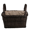 RECTANGULAR LARGE BASKET FOR TOYS ROOMY WICKER BASKET FOR WOOD LINED 62X46 H31/52 CM