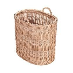 Wicker Oval Log Basket handmade 55x35 H50/57 cm