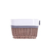 WICKER STORAGE BASKET LINED DECORATIVE HANDMADE 38X28 H20 CM