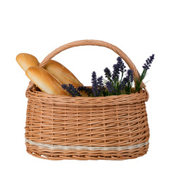 DECORATIVE WICKER SHOPPING BASKET HANDMADE 41x28H19/37 CM