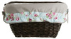 WICKER DARK PAINTED BIKE BASKET LINED HANDMADE 46X34 H23/28 CM