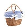 WICKER BAG SHOPPING BAG WITH HANDLES HANDMADE LINED 40X30 H25/48 CM