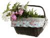 WICKER DARK PAINTED BIKE BASKET LINED HANDMADE 46X34 H23/28 CM