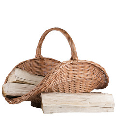 Panier à bûches en osier naturel 68x42 H30/43 CM