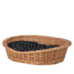 Poppy WICKER OVAL DOG BED WITH PILLOW PET BED 95x72 H27 cm