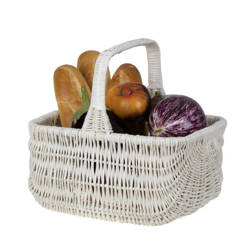 LARGE DECORATIVE WICKER SHOPPING BASKET HANDMADE DUTCH TYPE BASKET 42X32 H23 CM