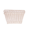 WHITEWASHED WICKER BIKE BASKET HANDMADE VINTAGE RETRO 46X34 H23/28 CM