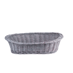 Poppy WICKER OVAL DOG BED PET BED GREY  50x36 H16 cm