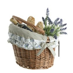 WICKER BIKE BASKET IN NATURAL COLOR HANDMADE LINED 40X33 H22/30 CM