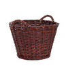 round wicker storage basket with handles handmade Ø50 H50 cm