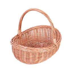 DECORATIVE WICKER SHOPPING BASKET HANDMADE 43x36 H17/35 cm