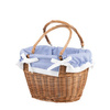 WICKER BAG SHOPPING BAG WITH HANDLES HANDMADE LINED 40X30 H25/48 CM
