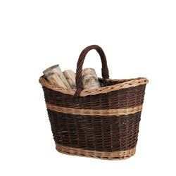 Oval LARGE Garden BASKET capacious WICKER BASKET FOR WOOD 60X38 H38/57 CM