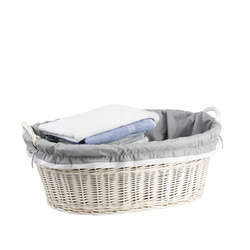 Whitewash wicker laundry bin 60x44 H23