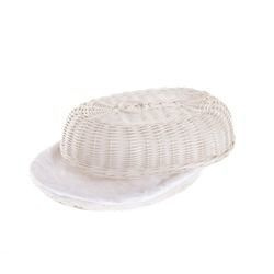 WhiteWashed Wicker BREAD BIN Lined decorative 39x28 H13 cm