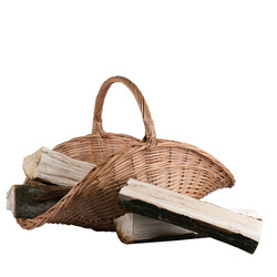 Panier à bûches en osier naturel 68x42 H30/43 CM