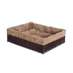 Rechteckiger Hundekorb aus Weide dunkelbraun 60X50 H18 CM